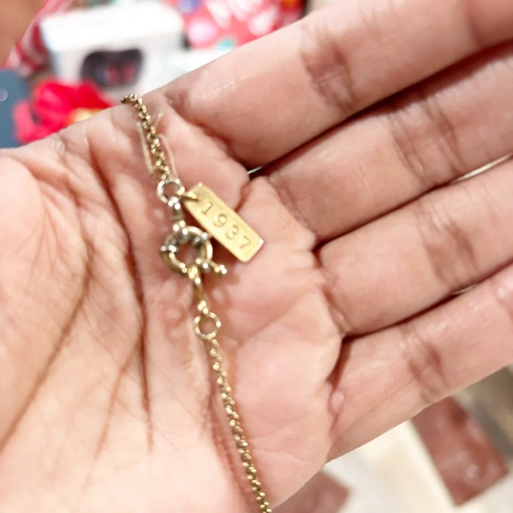 Madewell Geometric‎ Triangle Long Necklace Gold Tone Jewelry - Picture 6 of 7